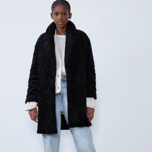 Zara Black Teddy Coat